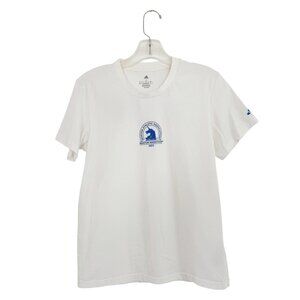 Adidas Boston Marathon White Cotton T Shirt